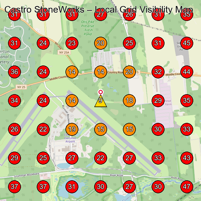 Castro StoneWorks GeoGrid visibility map for Masonry Contractor in None